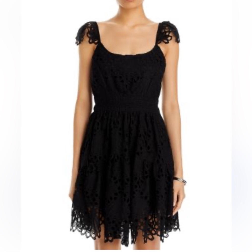 Ramy Brook Charlotte Black Lace Mini Dress NWT